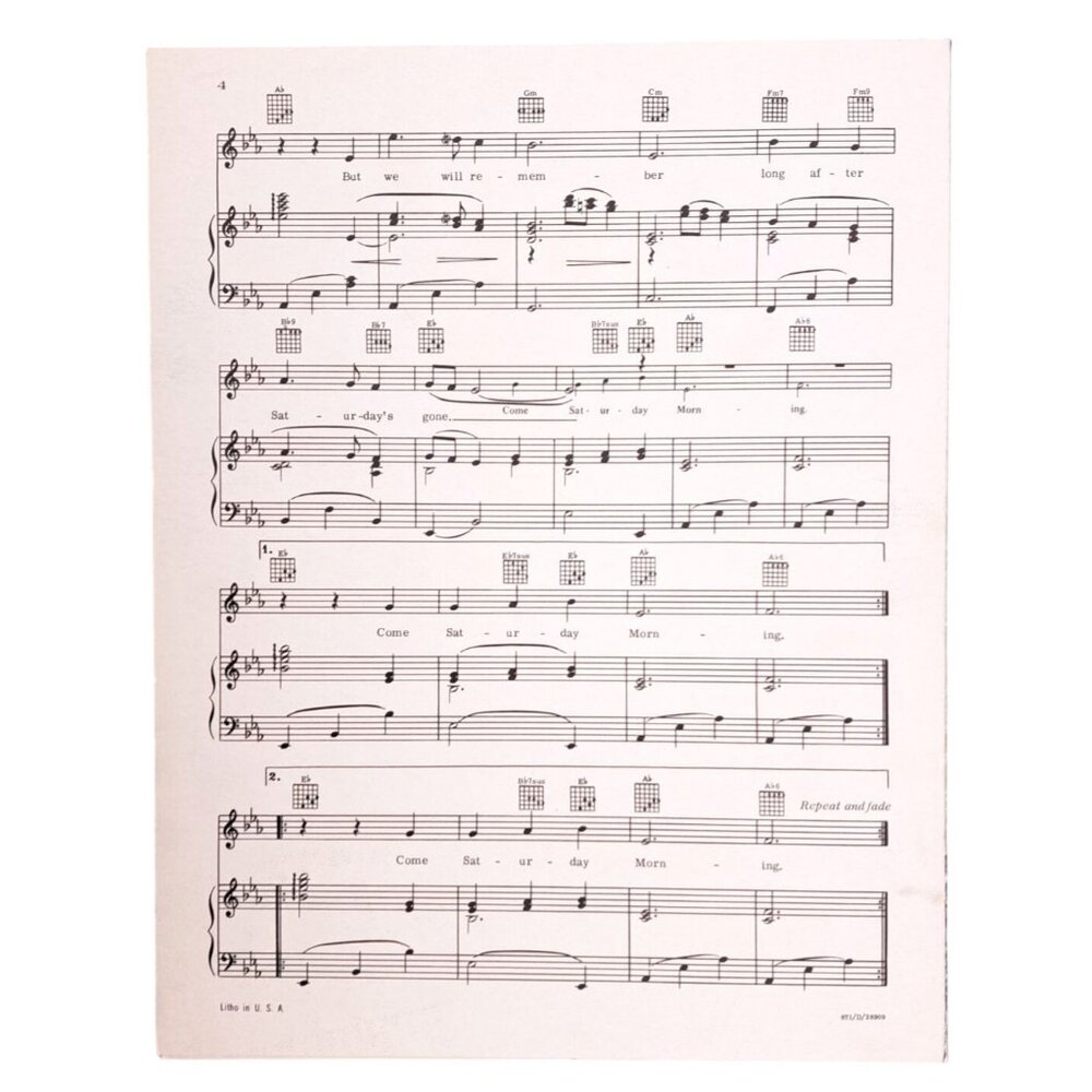 Vintage Come Saturday Morning Sheet Music The Sterile Cuckoo 1969 Liza Minnelli - Picture 2 of 4